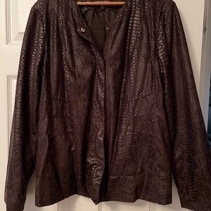 Dana Buchanan Elegant Brown Snake Print Women's Jacket